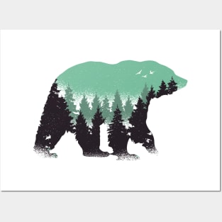 Bear and Forest Design Posters and Art